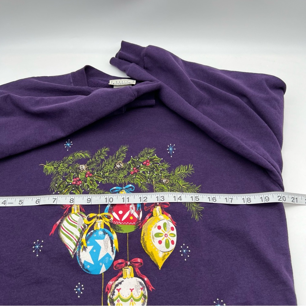 Vtg Basic Editions Christmas Ornaments Sweatshirt… - image 6